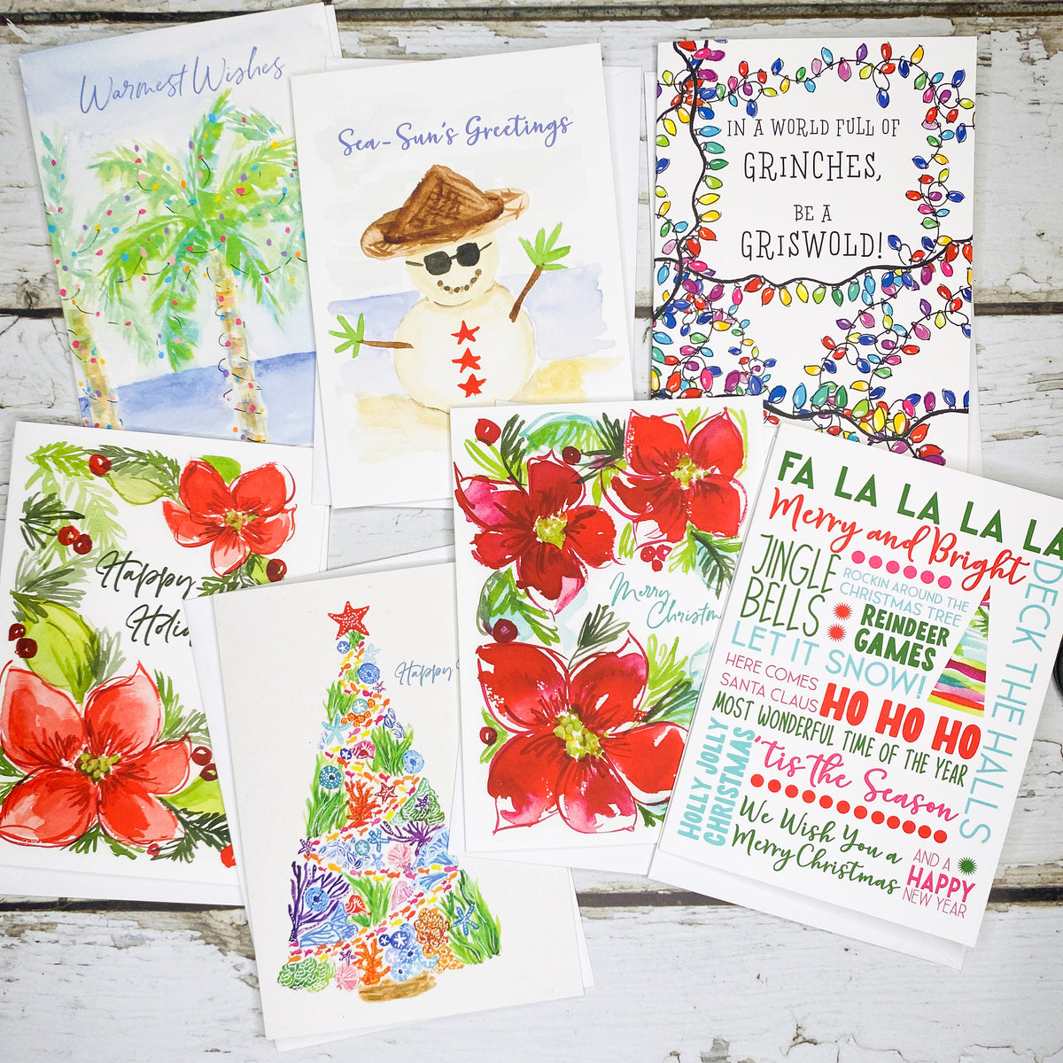 Holiday Greeting Cards with Envelopes (mix and match and get discounts for  more than 10 greeting cards ordered)